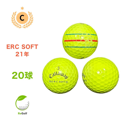 【中古】 ロストボール キャロウェイ ERC SOFT トリプルトラック イエロー 2021年モデル 20球 Cランク ゴルフボール リゴルフ